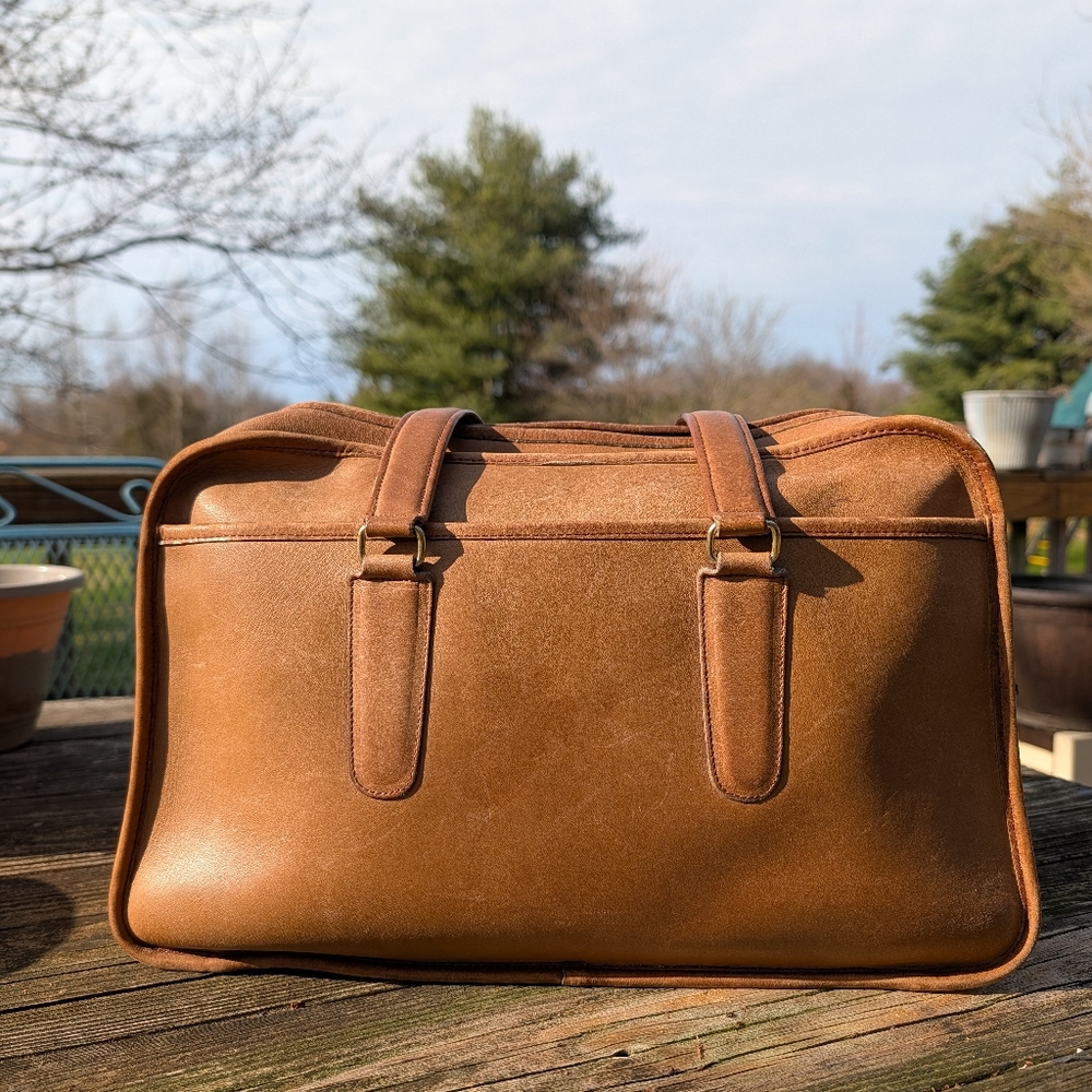 Rare Vintage Coach NYC Jumbo Flight bag In Tabac